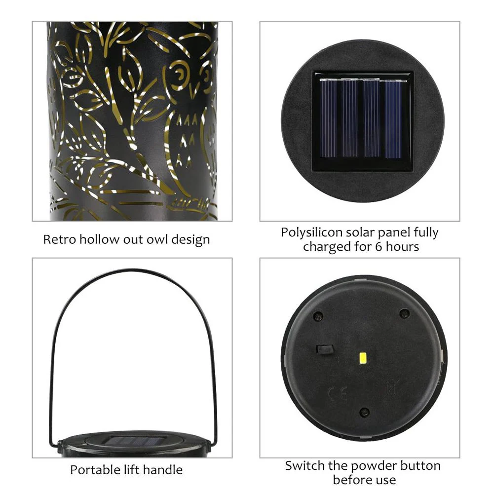 Omar Owl Shadow Cast Lantern in Iron and Plastic