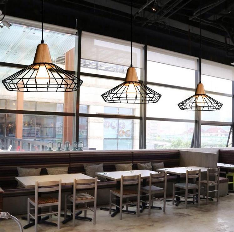 Modern Scandinavisch smeedijzeren hanglamp kooi voor huis en restaurant