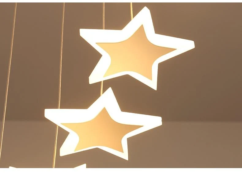 Starlight Hanging Star Chandelier in Clear Glass and Polished Steel