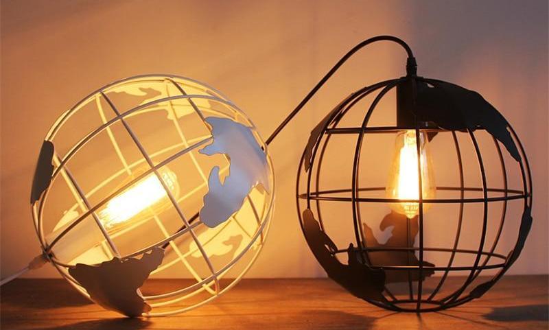 Modern Nordic World Globe Hanging Light in Two Diameter Sizes
