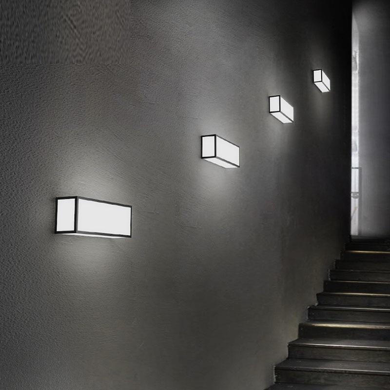 Ilumi Modern Rectangular LED Wall Lamp in Iron for Living Rooms