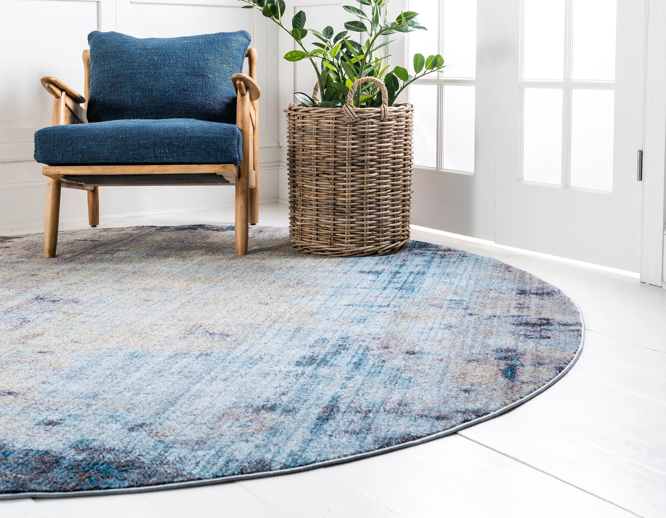 Deon Blue Gray Area Rug by Unique Loom