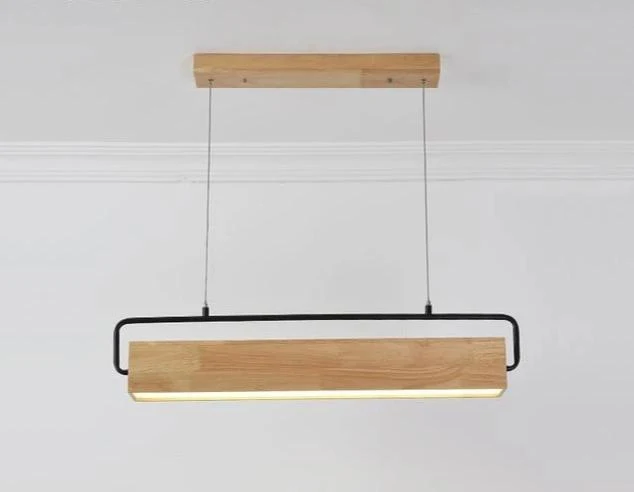 Adelbert Adjustable LED Hanging Lamp in Iron and Eco-Friendly Wood