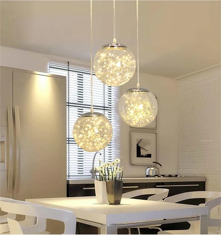 Levi LED Light String Pendant Lamp in Glass for Home and Bar