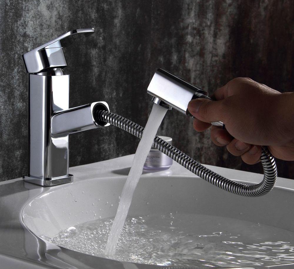 Square Crane Hose Extend Faucet in Premium Copper with Chrome Finish