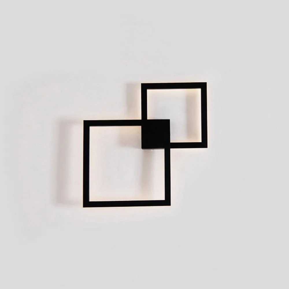 Rowley Square -moderni seinävalaisin, alumiinia ja akryylia