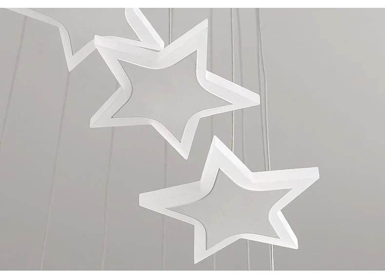 Starlight Hanging Star Chandelier in Clear Glass and Polished Steel