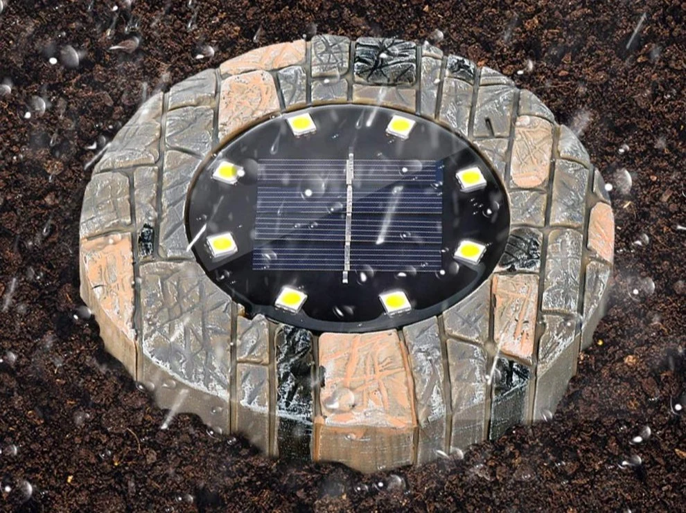 Stone Solar Pathway Light with ABS Plastic Finish for Calm Garden Borders