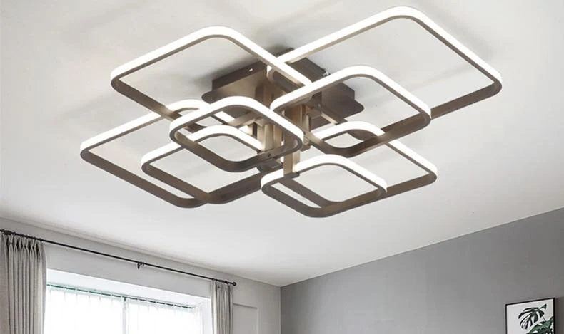 Layered Square Modern LED Chandelier for Living Rooms and Bedrooms