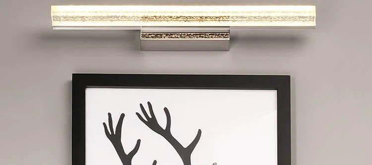 Nowoczesna skandynawska lampa ścienna Cleo LED z akrylu do łazienki z przełącznikiem pokrętłowym