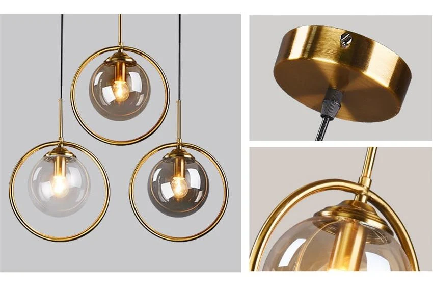 Silvana Modern Ring Pendant Light in Glass and Iron