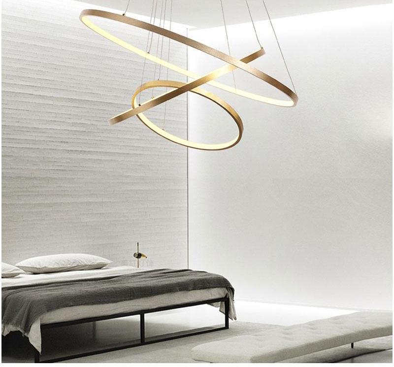 Indoor Modern Circular Ring Chandelier with Aluminum and Acrylic Frame