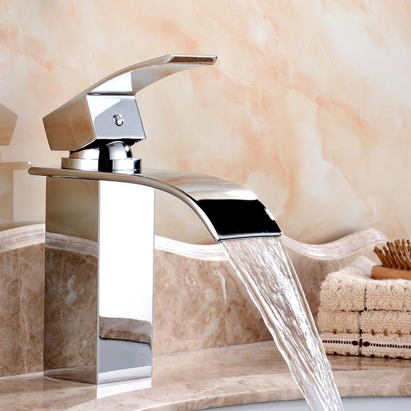 Luxury Brass Vanity Faucet with Single Handle Deck Mount