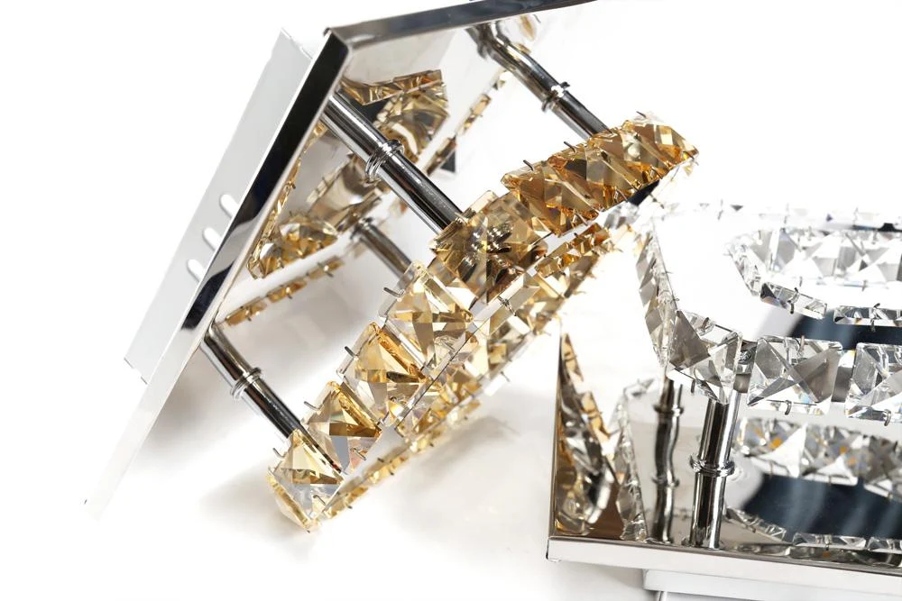 Lustre Cesar em Cristal, Aço Inox e Acrílico