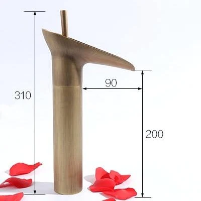 Luxury Oriental Waterfall Faucet in Premium Brass, Single Lever
