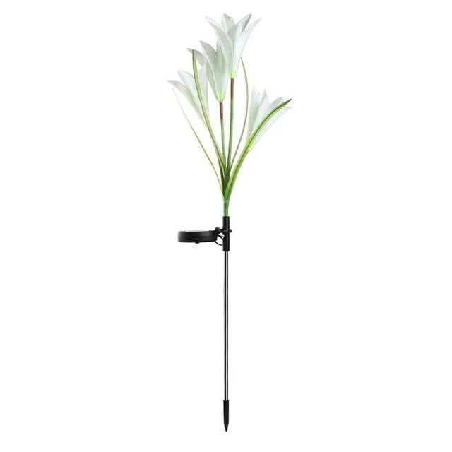Luces LED de jardín con lirios artificiales de seda