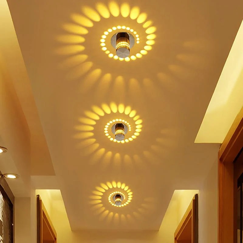 Modern Swirl LED Ceiling Light in Aluminum for Hallways and Bedrooms