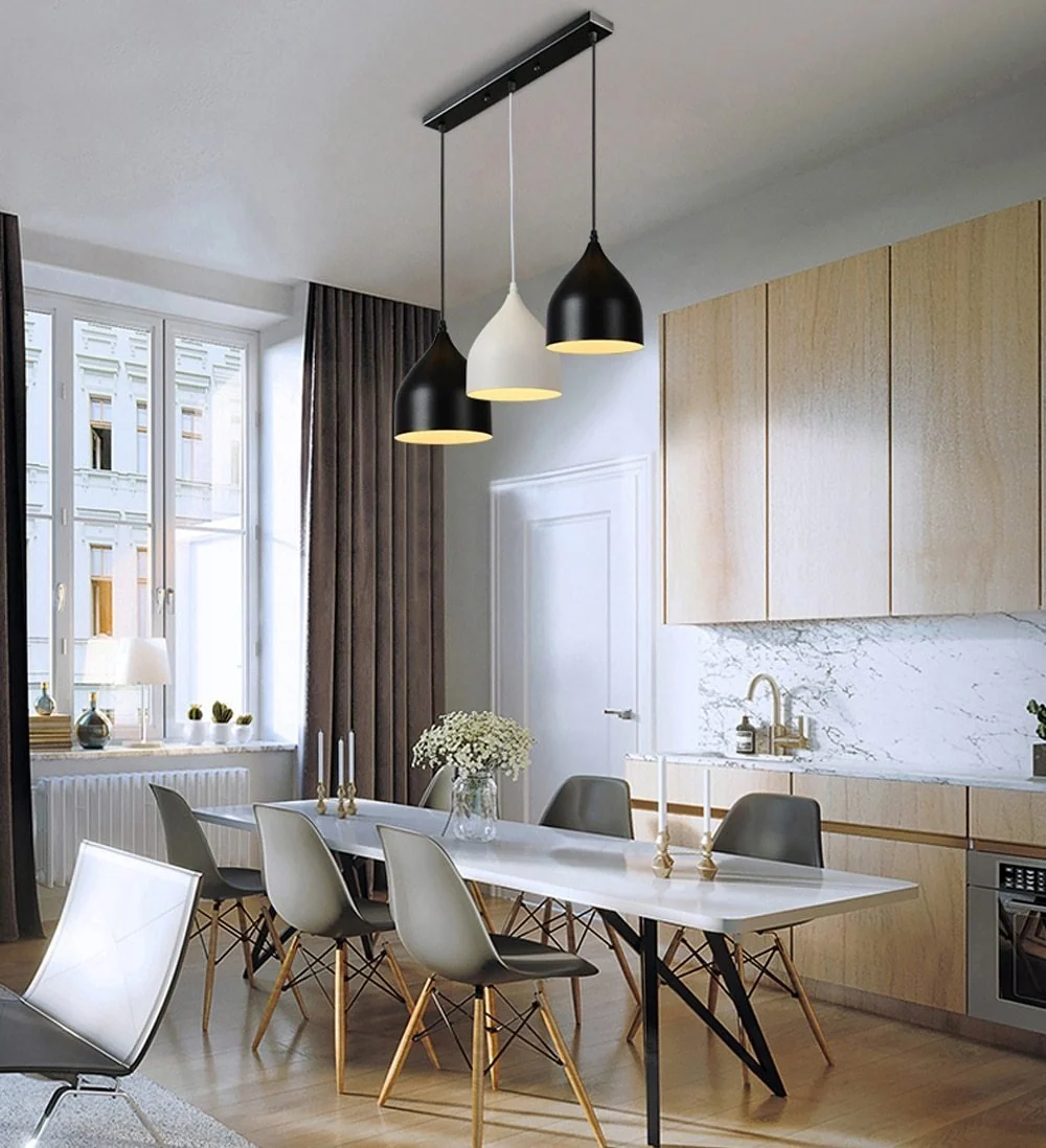 Moderne Scandinavische hanglamp in hoogwaardig ijzer voor gangen en keukens