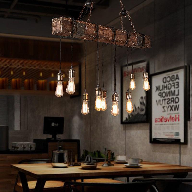Brio Antique Wooden Beam Hanging Light for Rustic Industrial Rooms