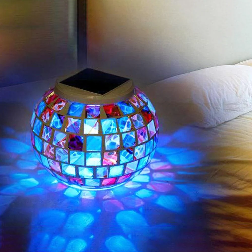 Luz LED de jardín Mosaic en vidrio resistente con modo de cambio de color