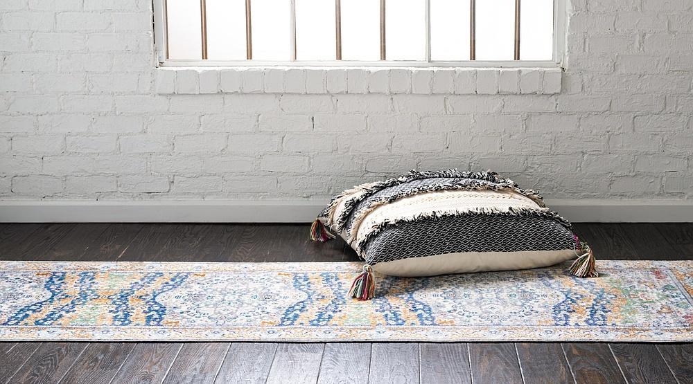 Turner Gray and Blue Vintage Style Area Rug from Unique Loom