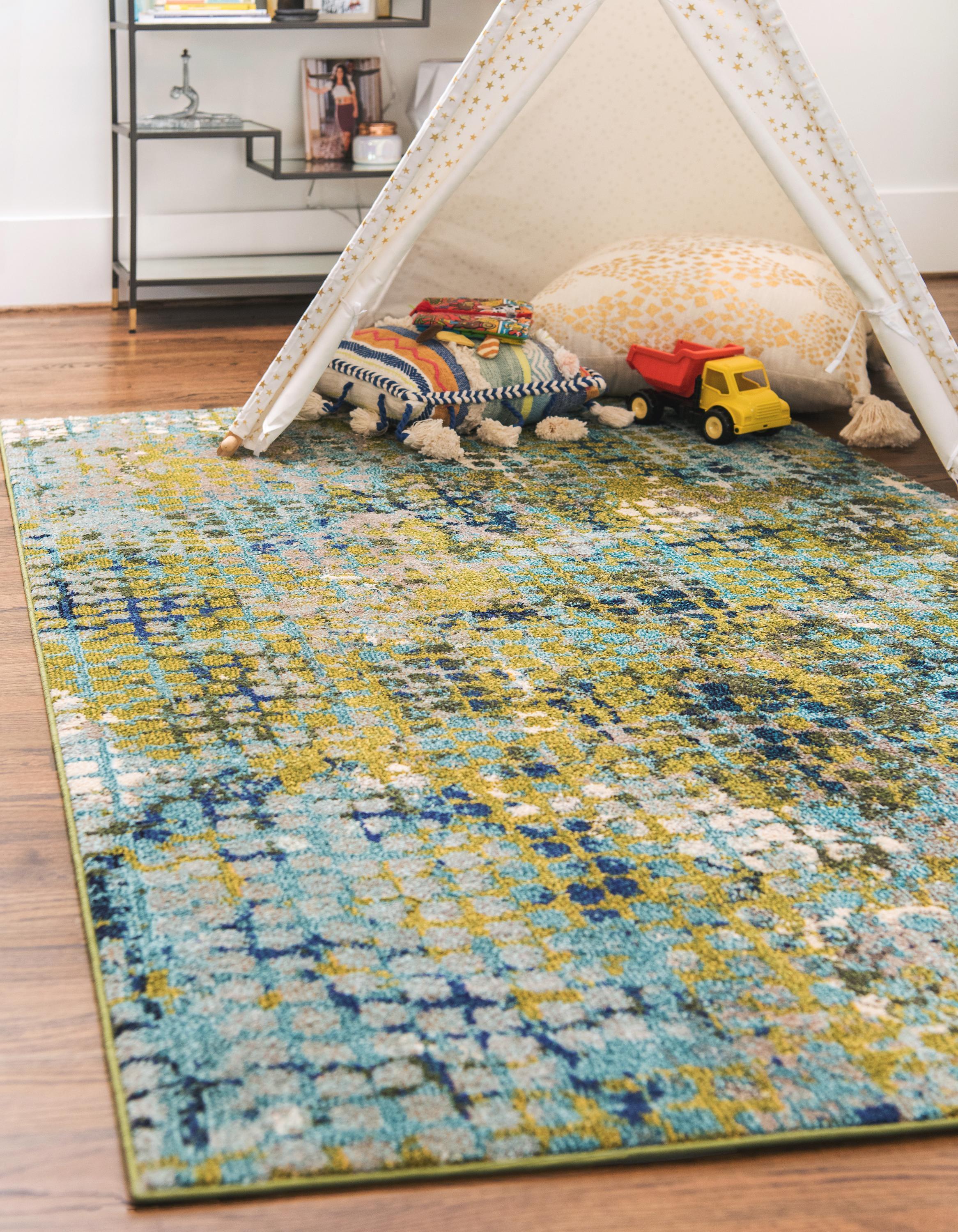 Franco modern matta med cirkelmönster av Unique Loom