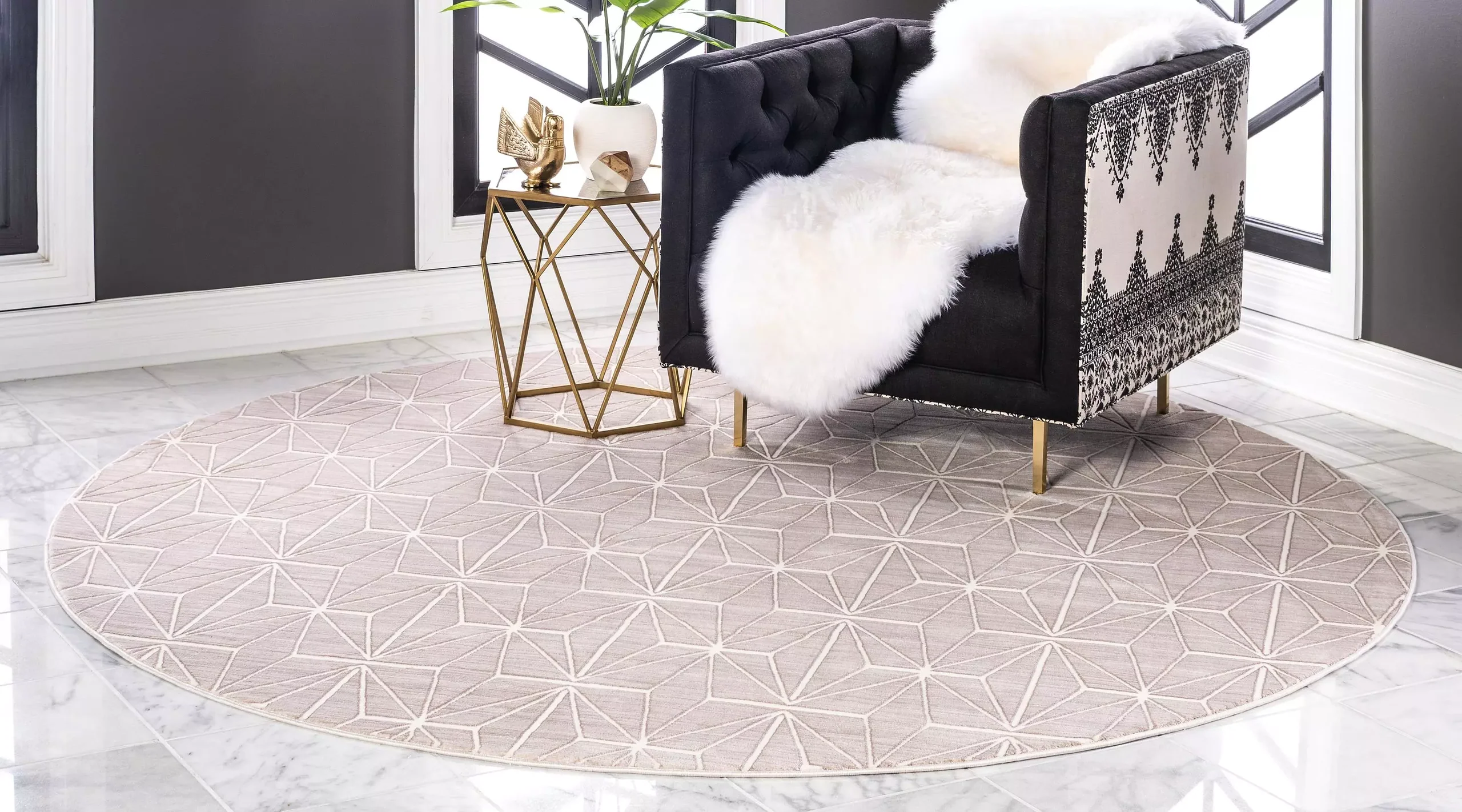 Aaro Geometric Modern Large Rug by Unique Loom