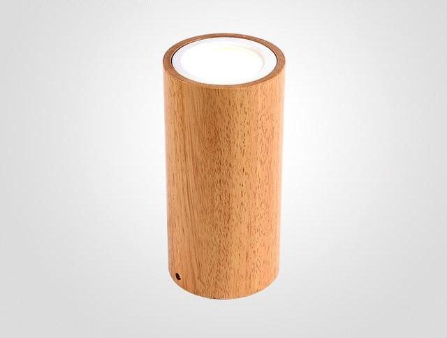 Nowoczesna skandynawska lampa sufitowa LED Dru, drewno i szkło