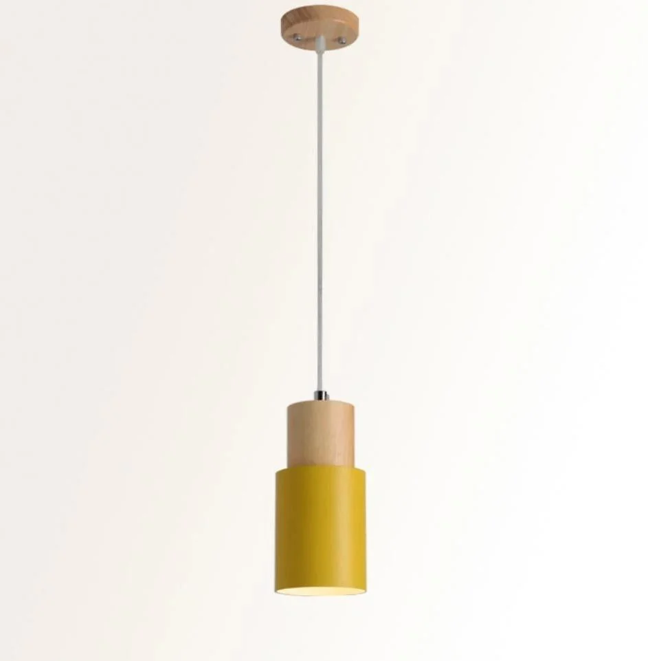 Designer Nordic Hanging Light with Wooden Base and Glass Stone Shade