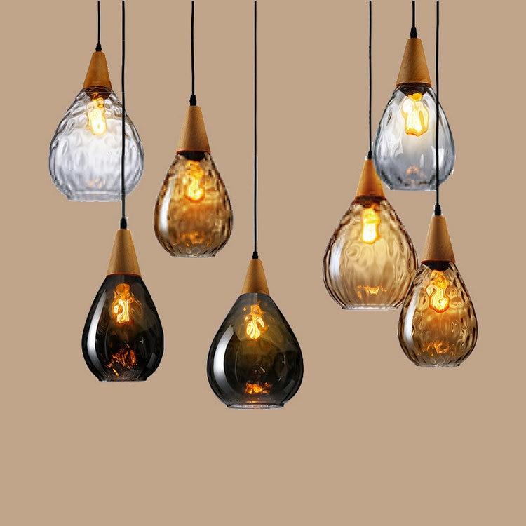 Sergia Modern Nordic Drop Glass Pendant Lamp with Adjustable Cable