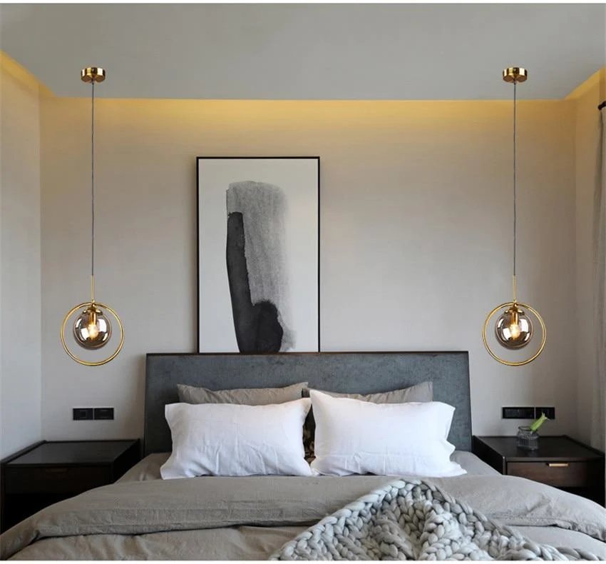 Silvana Modern Ring Pendant Light in Glass and Iron