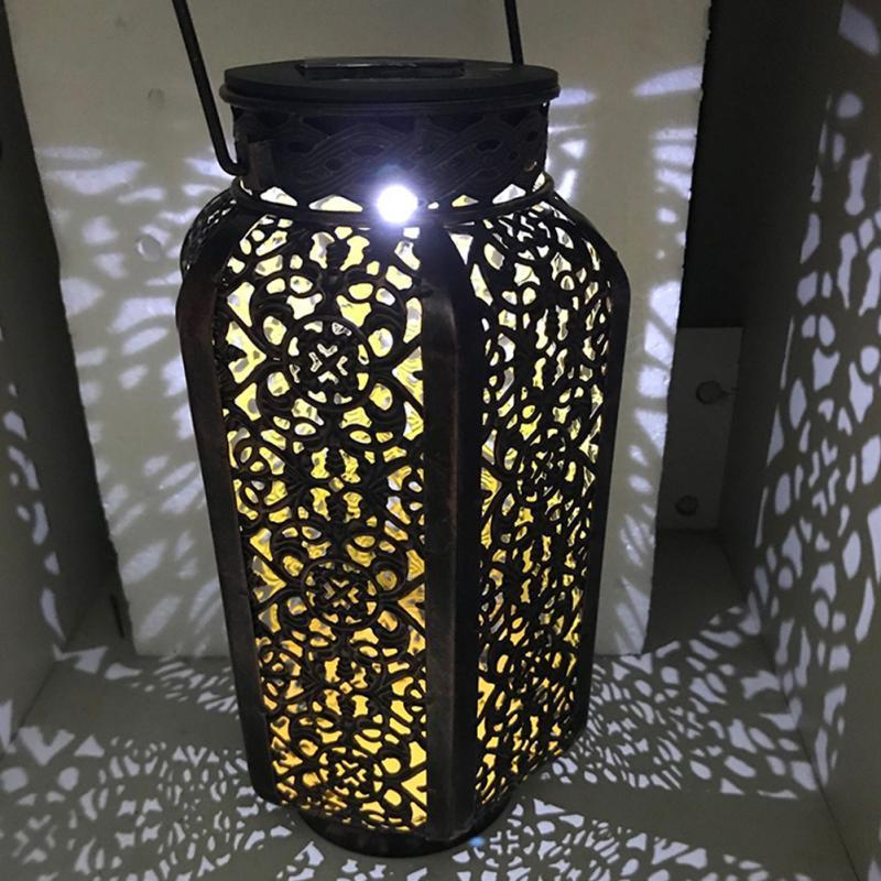 Latarnia Lily Vintage Shadow Cast z wyciętym wzorem liścia klonu