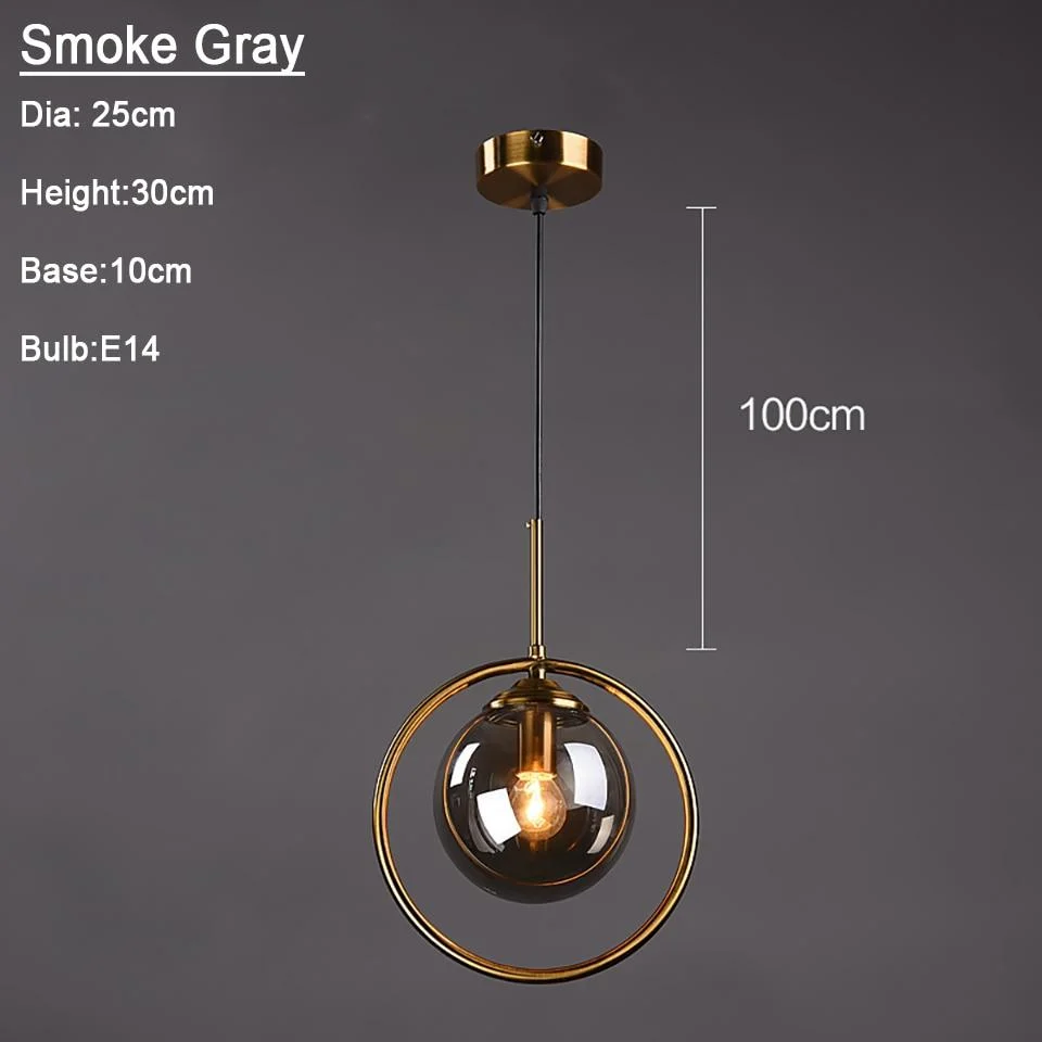 Silvana Modern Ring Pendant Light in Glass and Iron