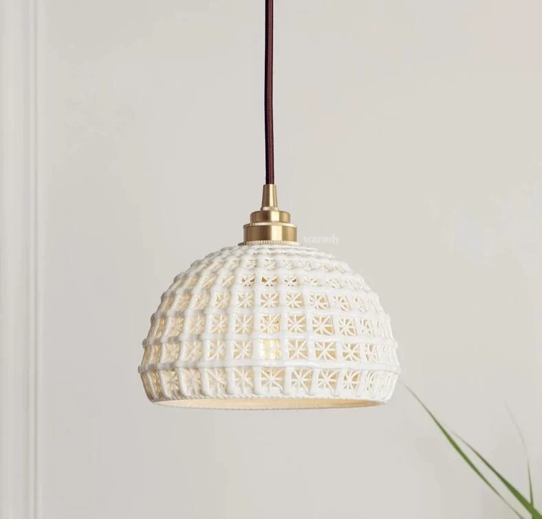 Dulcie Modern Vintage Ceramic Pendant Light with Adjustable Hanging Cable