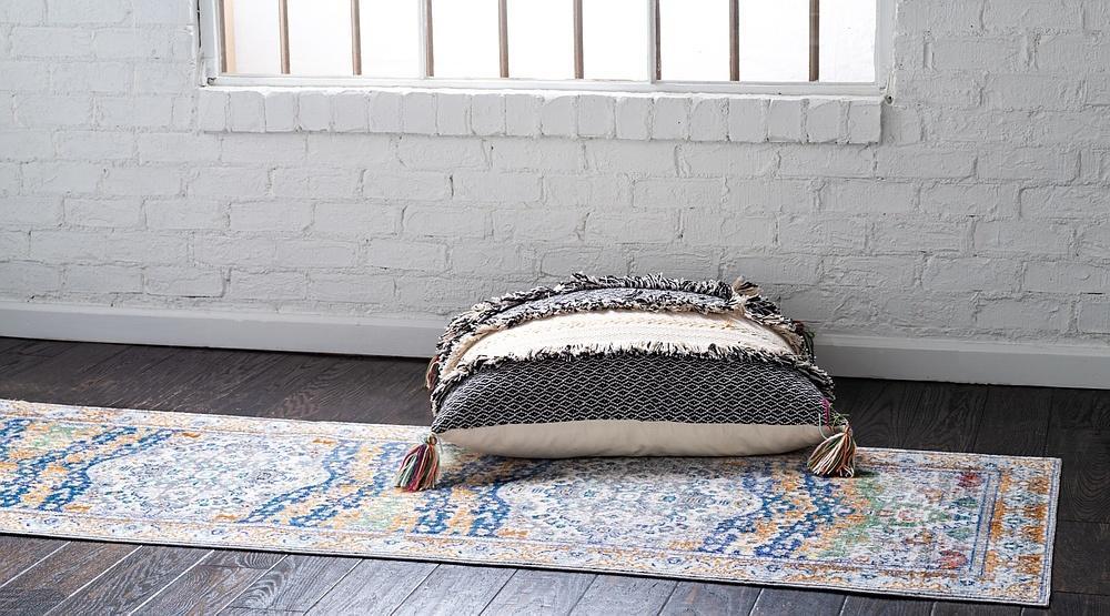 Turner Gray and Blue Vintage Style Area Rug from Unique Loom