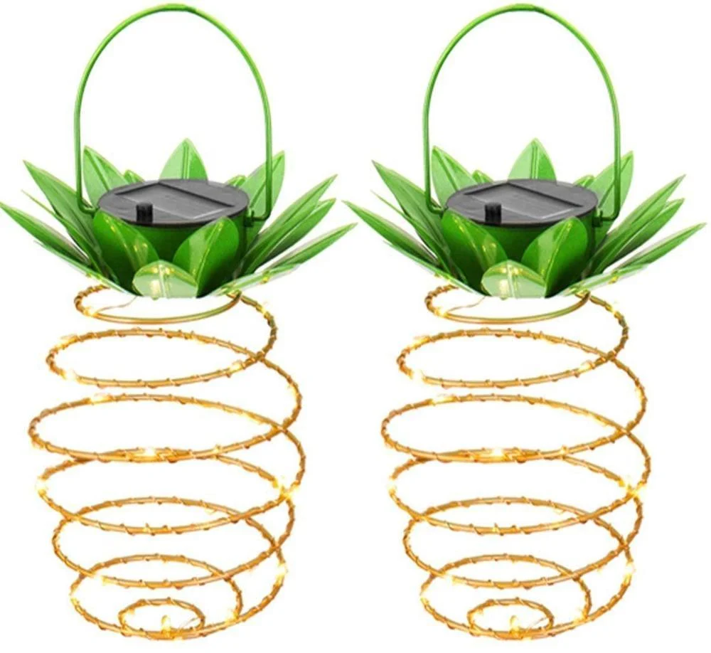Suspension lumineuse LED ananas avec ampoules blanc chaud pour le jardin