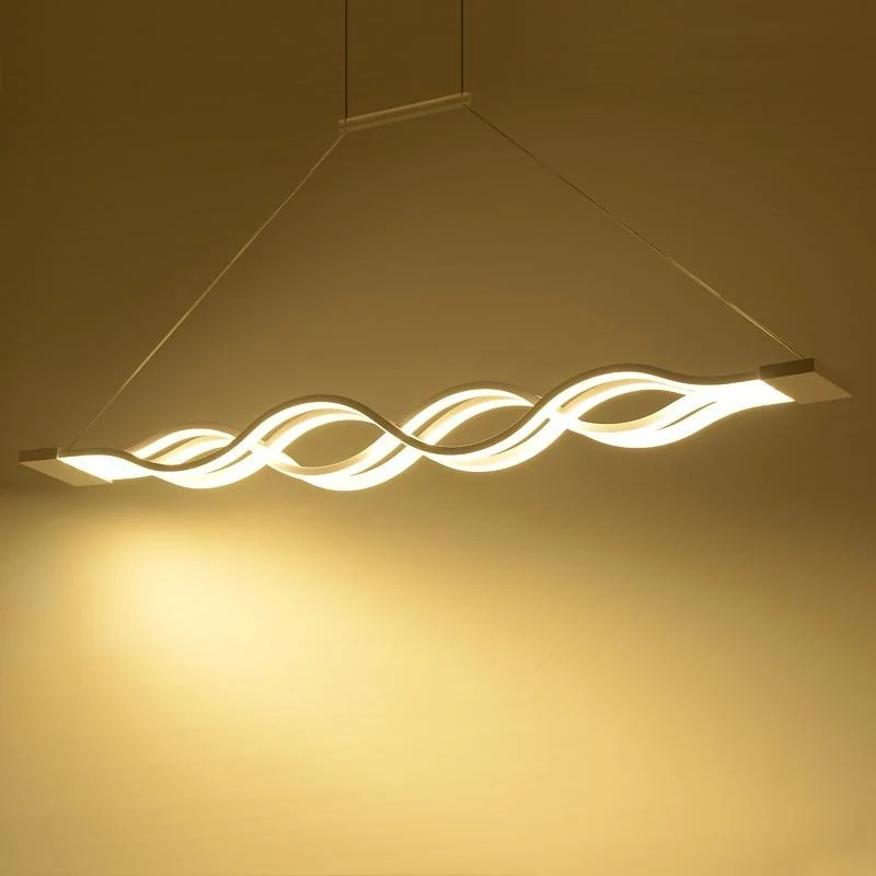 LED Wave Chandelier with Aluminum Frame and Flush Mount Installation