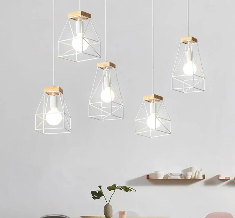 Fender Vintage Hanging Cage Lamp in Wood and Iron