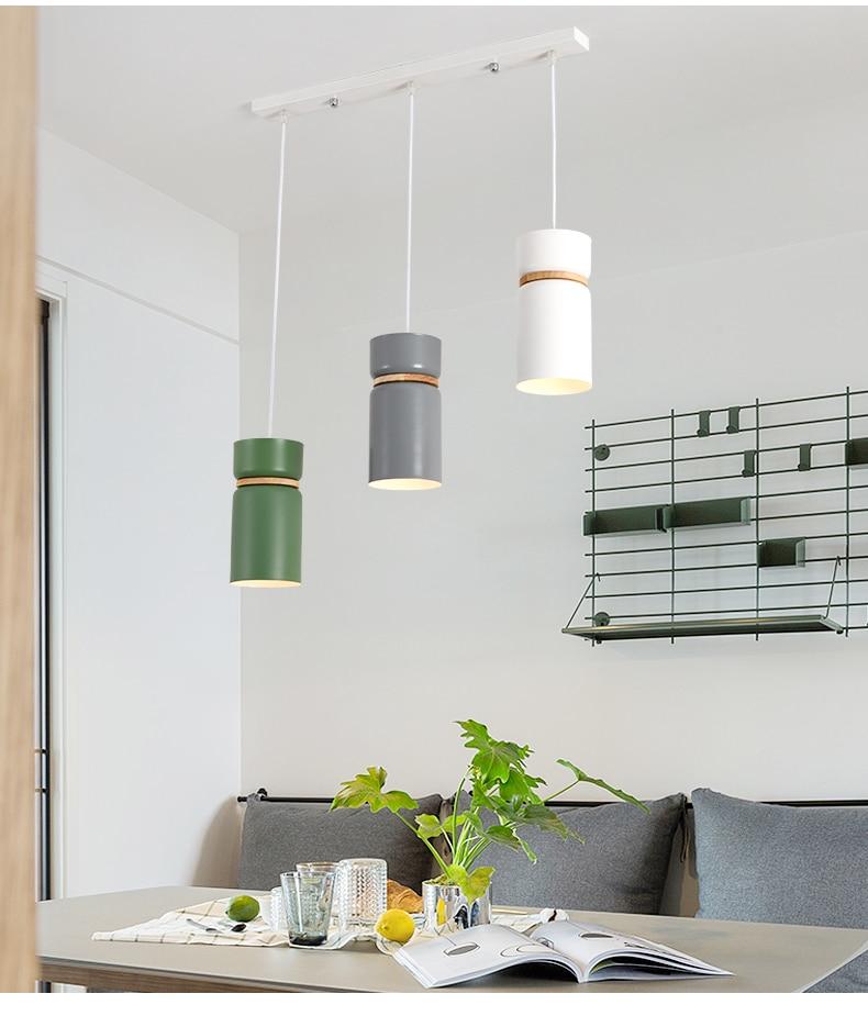 Brantley Modern Nordic LED Pendant Light in Iron and Eco-Friendly Wood