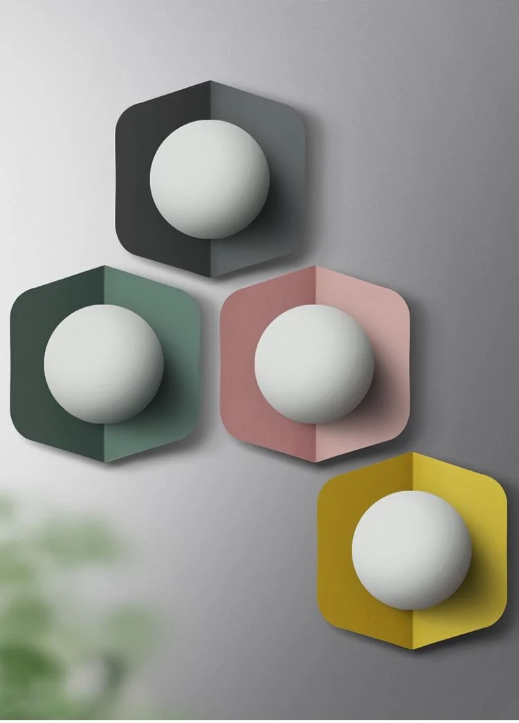 Arnold Modern Nordic Candy Wall Lamp in Iron and Acrylic