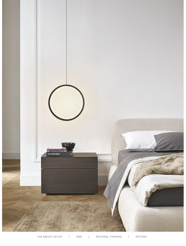 Wisząca lampa LED Kavita okrągła z metalu i akrylu