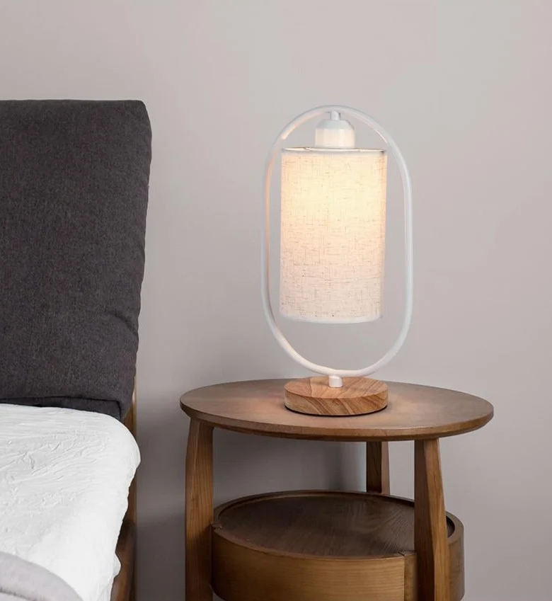 Zola Modern Desktop Lamp with Wood and Iron Build for Calm Room Light