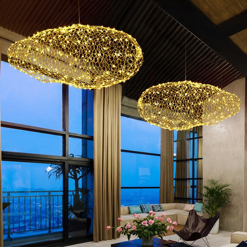 Amica Modern Art Deco Star Light Dotted Cloud Lamp in Hand-Molded Iron