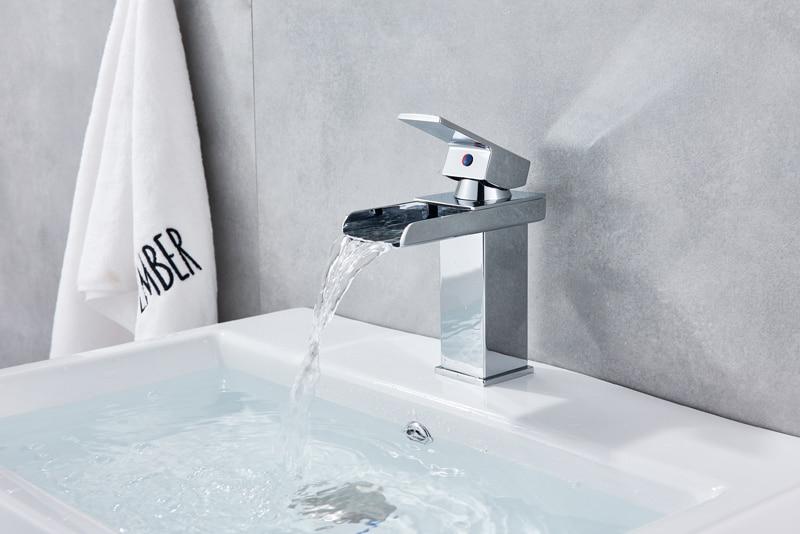 Luxury Brass Vanity Faucet with Single Handle Deck Mount