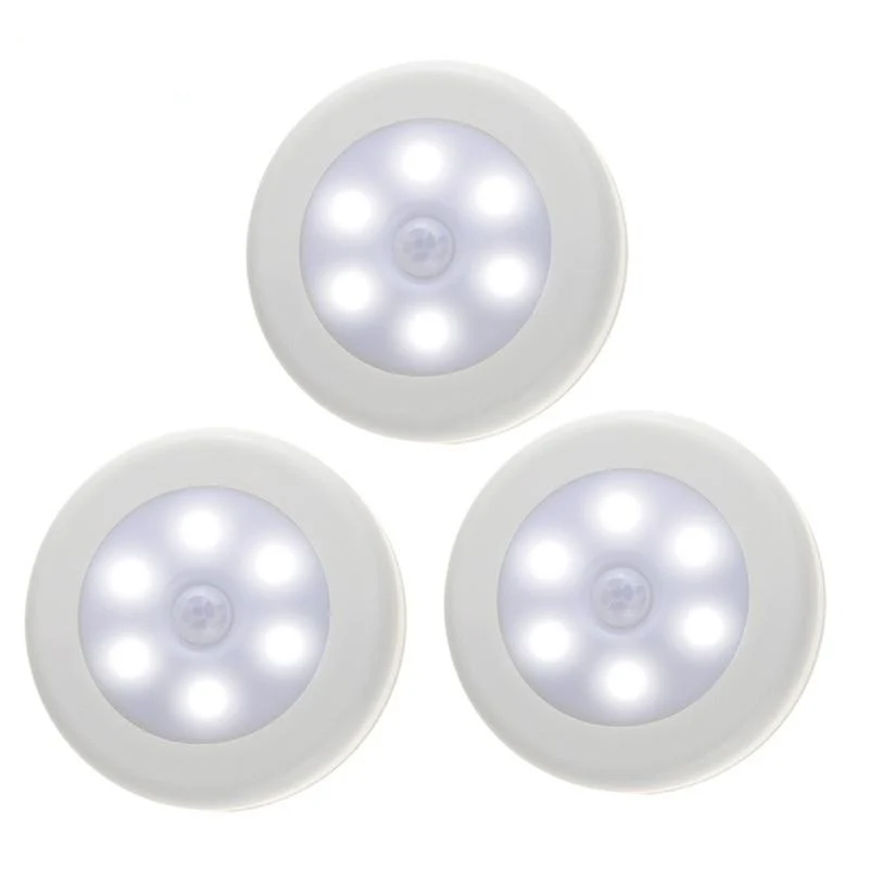 Luzes noturnas LED com sensor de movimento para corredores e escadas