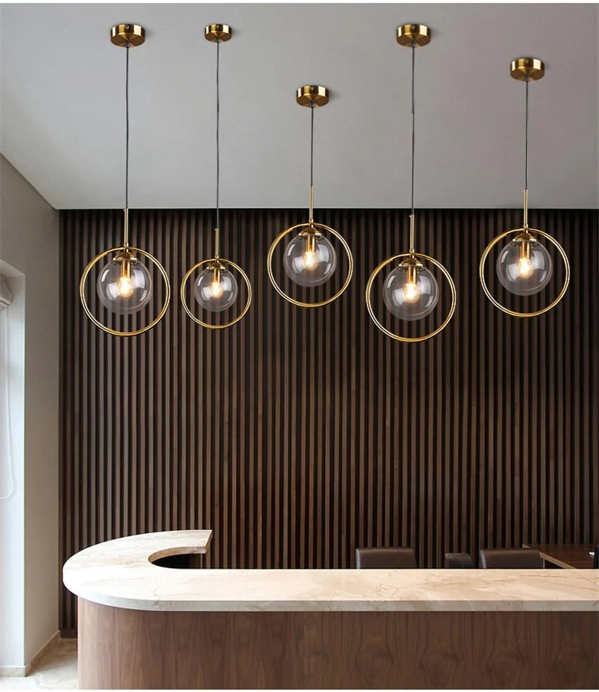Silvana Modern Ring Pendant Light in Glass and Iron