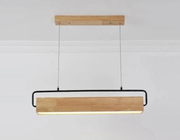 Adelbert Adjustable LED Hanging Lamp in Iron and Eco-Friendly Wood