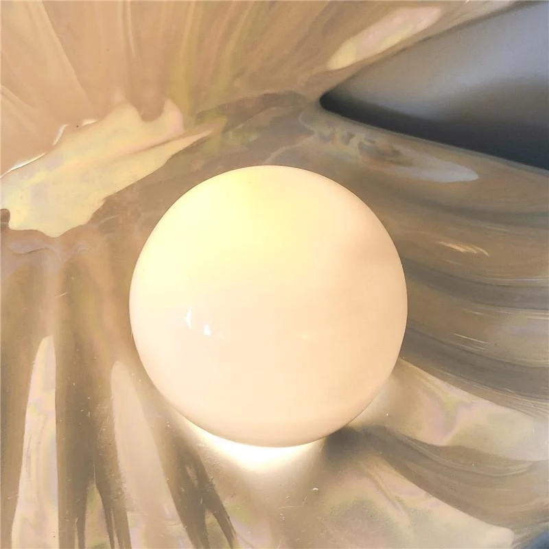 Sirenita Pearl and Shell Desk Lamp, Hand Painted Ceramic Light