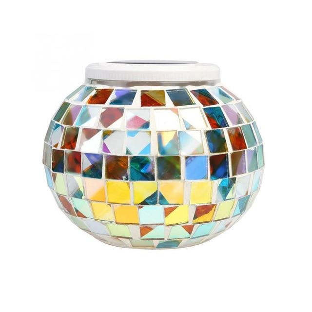 Luz LED de jardín Mosaic en vidrio resistente con modo de cambio de color