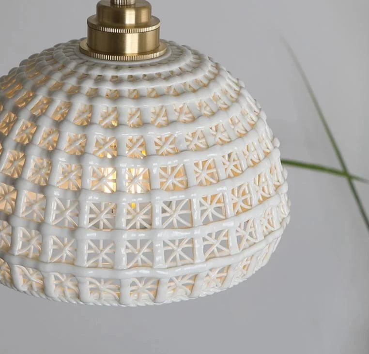 Dulcie Modern Vintage Ceramic Pendant Light with Adjustable Hanging Cable